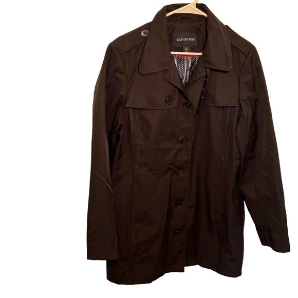 Lands' End Jackets & Blazers - Lands’ End Rain Coat Button Down Black
